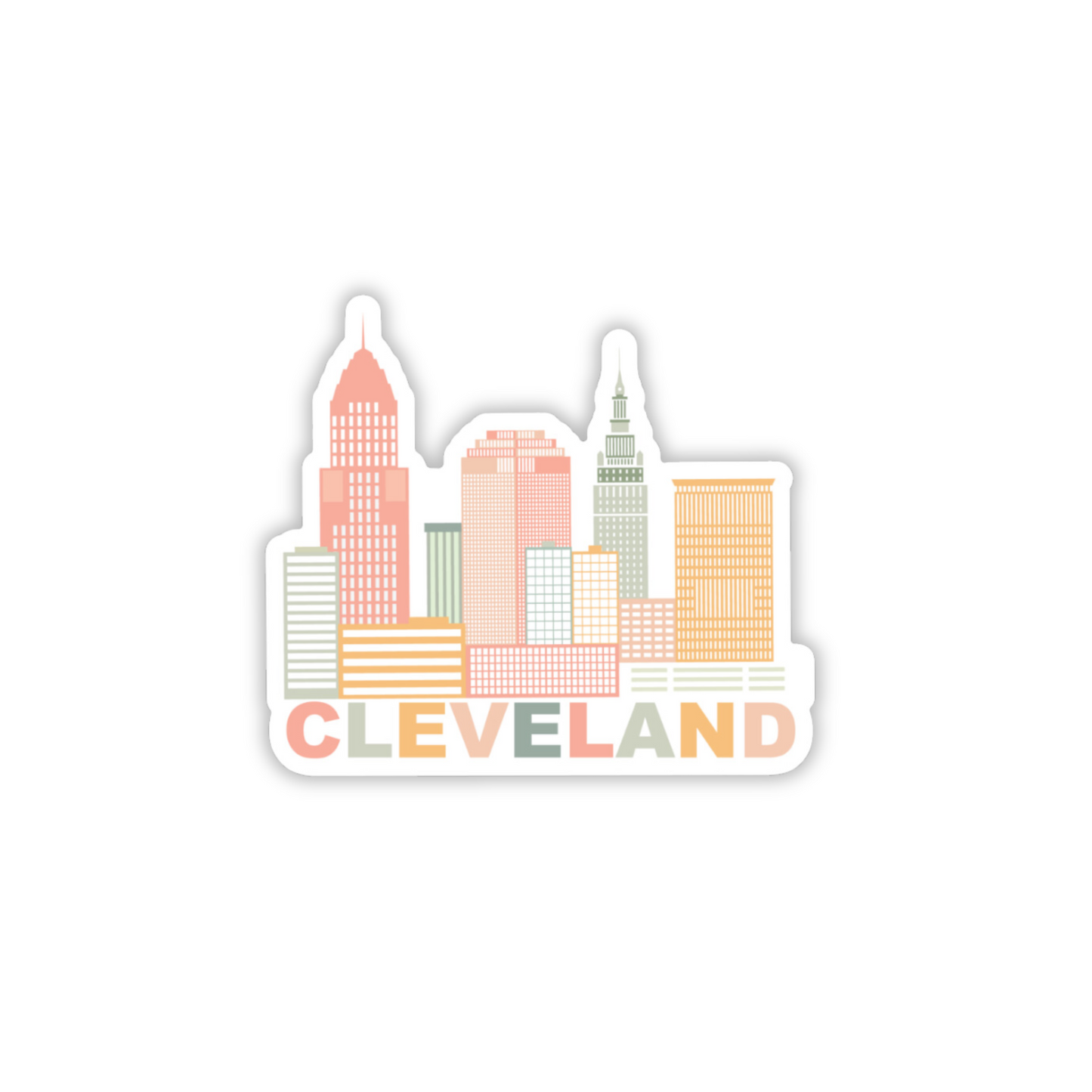 Cleveland pastel skyline sticker