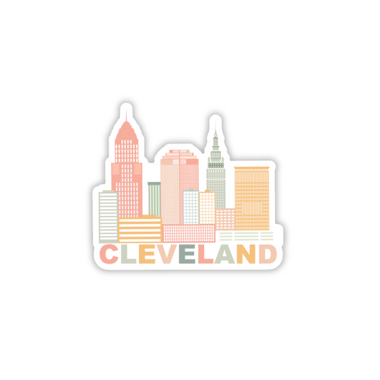 Cleveland pastel skyline sticker