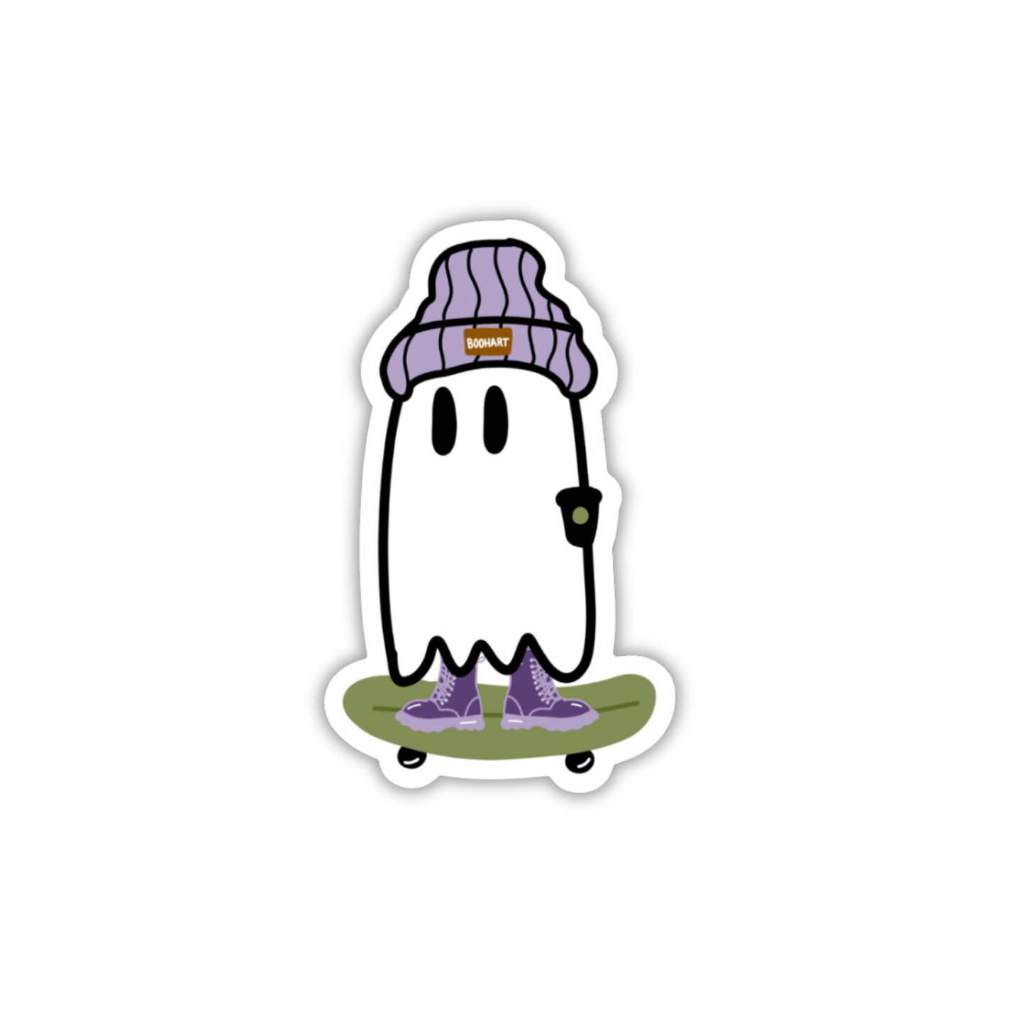 Skateboarding ghost sticker