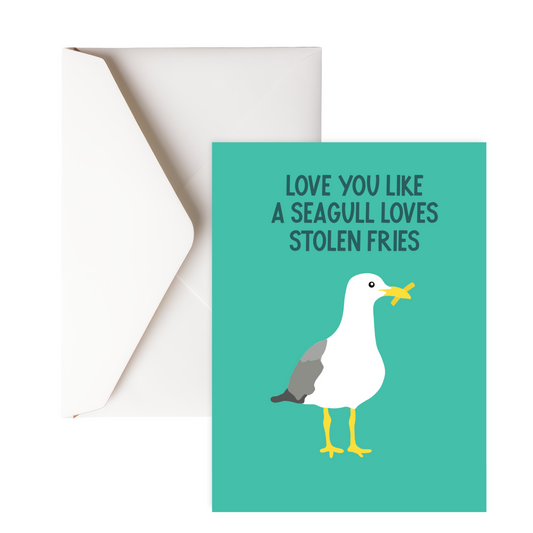 Love you like a seagull greeting cards